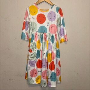 Mila & Rose Multicolor Smiley Dot Jersey Dress, size 7/8
